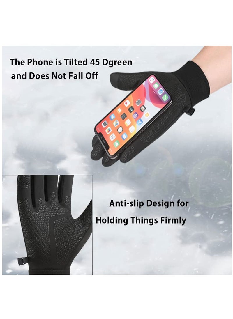 SYOSI - Winter Thermal Gloves, Windproof Water-Resistant Gloves Anti-slip Touch Screen Cycling Gloves for Men Women Hiking Climbing Riding Bike Outdoor Sports(M) - Image 1