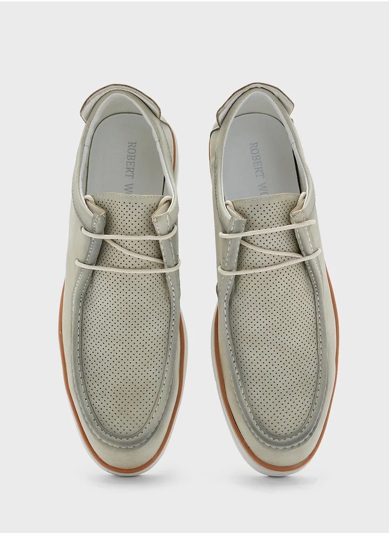 Robert Wood Perforation Detail Casual Lace Ups