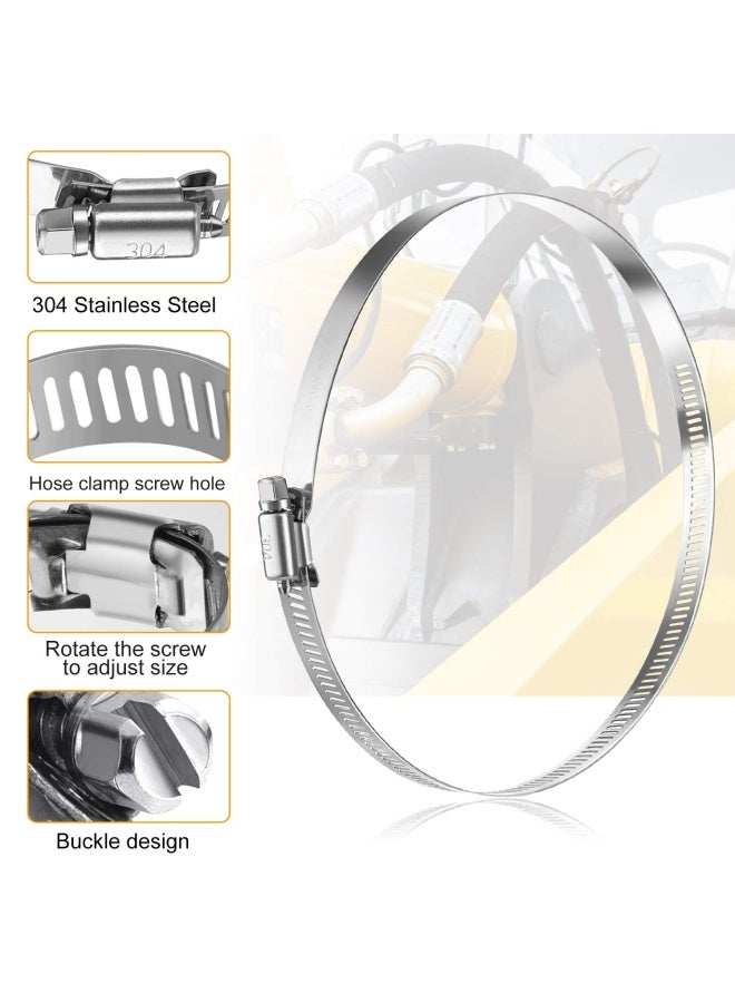 MIAHART 6 Inch Hose Clips 304 Stainless Steel Duct Clamps Pipe Clamps Adjustable 141Mm-165Mm Hose Clamp Pack Of 6 - Image 4
