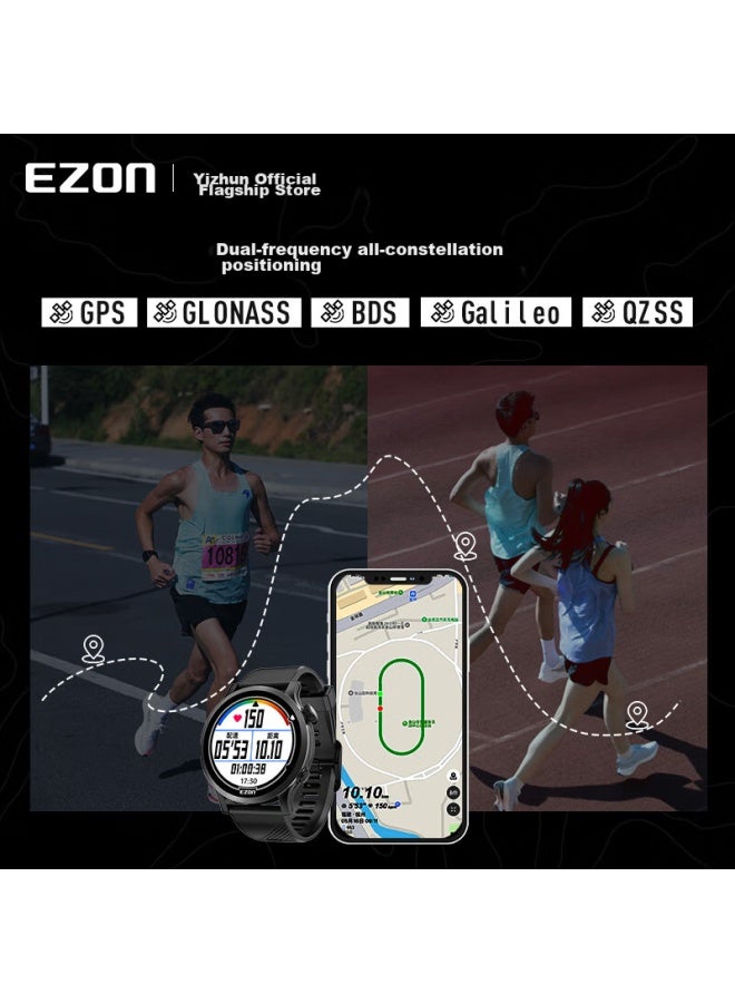 EZON Yizuan Marathon Gps Heart Rate Watch, Professional Compeive Dual-frequency Full Constellation Sports Running Watch, Advanced Version R7 Platinum - Image 1
