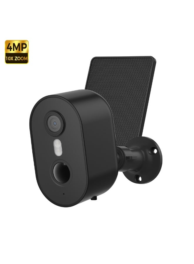 2.5K Solar Surveillance Camera WIFI Outdoor Wireless Home Surveillance Cameras with Ultra Standby Time Battery AI Detection PIR Color Night Vision Rugged Smart Monitoring Camera Black - Image 1