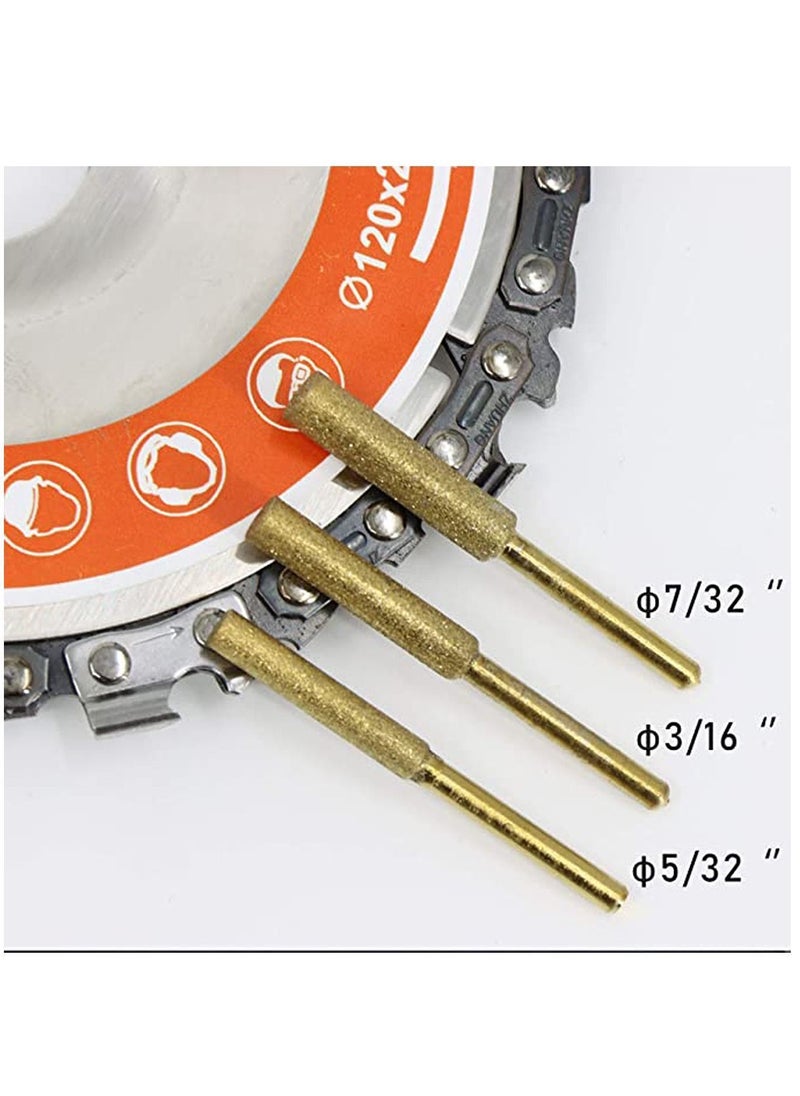 Y&D - Titanium Plated Diamond Sharpening Wheels, 3/16 Inch Electric Replacement Stones for Chainsaw Sharpener - Image 1