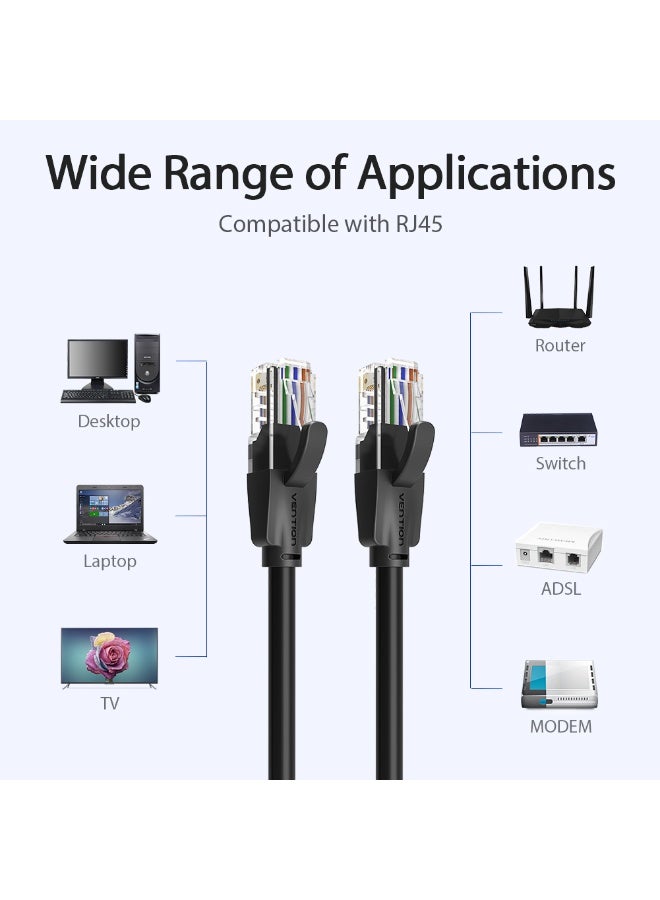 VENTION Cat.6 UTP Patch Cable 1M Black Model - Image 3