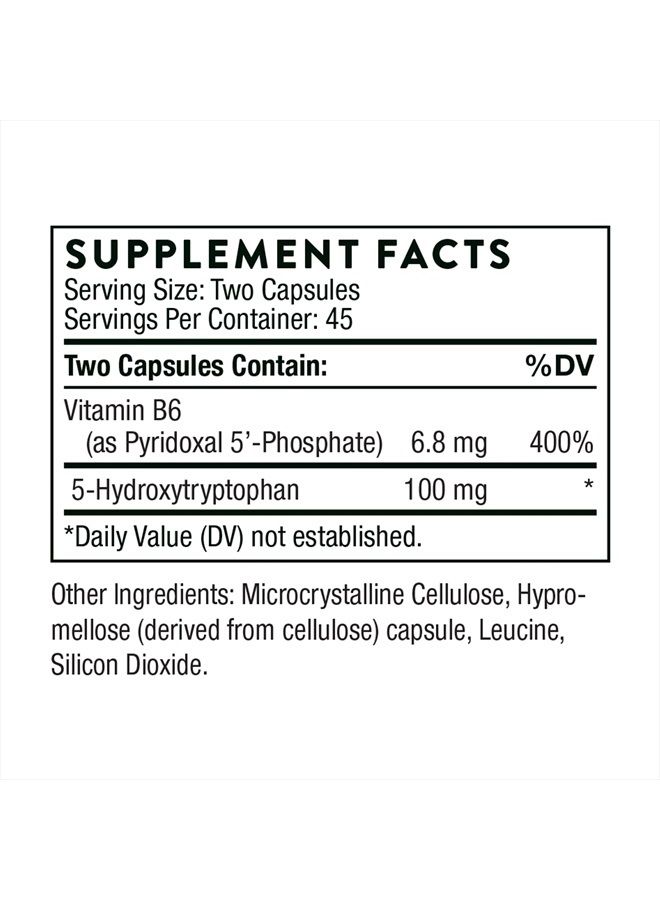 Thorne 5-هيدروكسي تريبتوفان (5-HTP) - دعم السيروتونين للنوم وإدارة التوتر - 90 كبسولة - Image 2