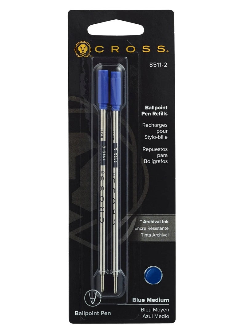 Cross 2-Piece Ballpoint Pen Refill Medium Tip Blue Ink  - Image 1