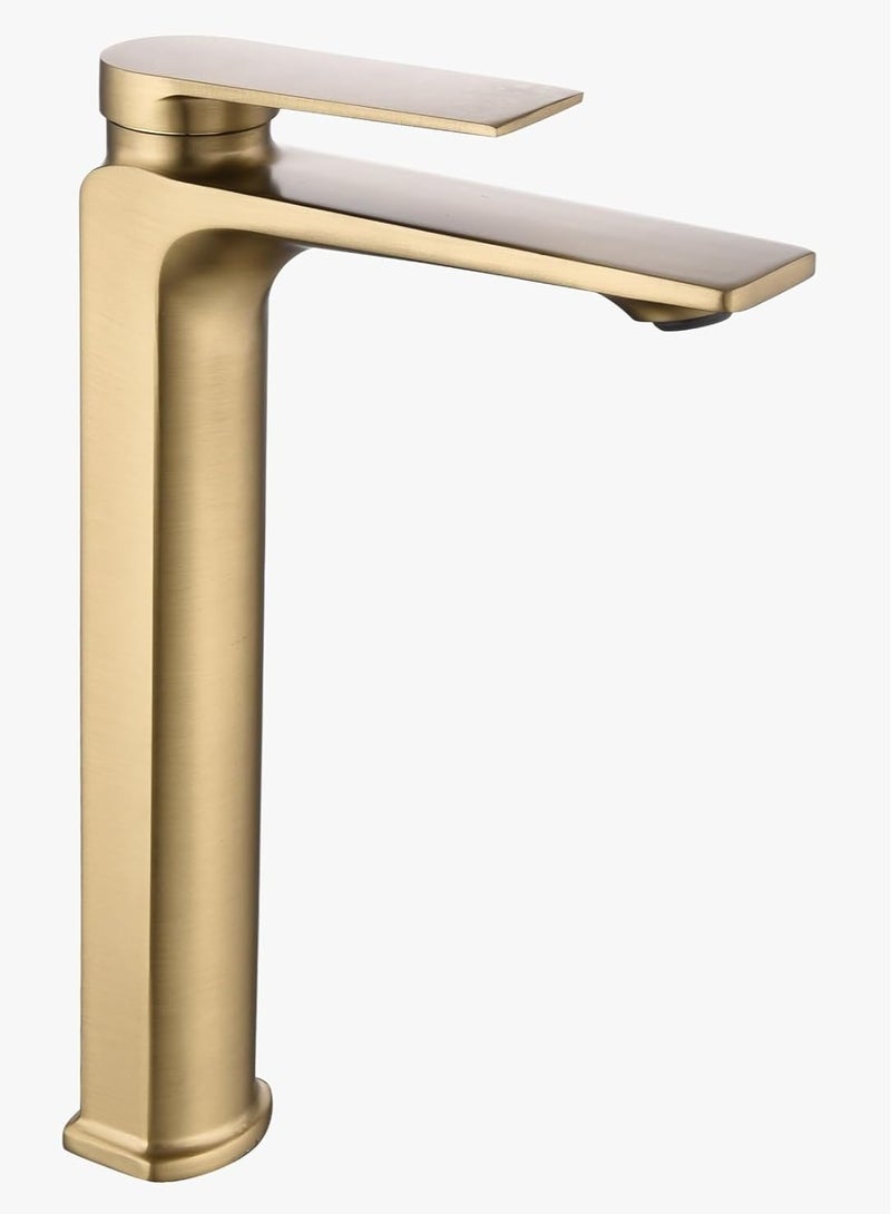 Double Lever Basin Mixer Heavy Duty Wash Basin Faucet Cold & Hot Water Bathroom Faucet Lavatory Vanity Tap Height-Increasing Square (Brush)  - Image 1
