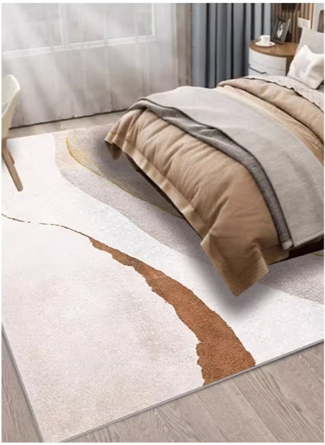 Arabest Rug Area Rug Carpet Modern Rugs for Living Room Bedroom Corridor Carpet Soft Non-Slip Rug Indoor Carpet Washable Abstract Carpet (Brown/Gold, 160×230 Cm)  - Image 4