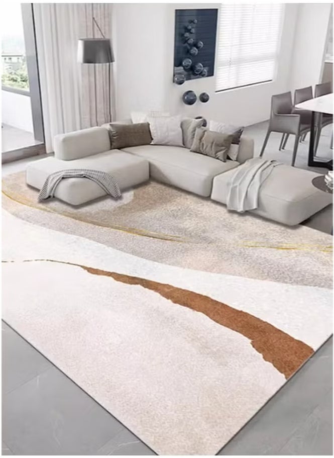 Arabest Rug Area Rug Carpet Modern Rugs for Living Room Bedroom Corridor Carpet Soft Non-Slip Rug Indoor Carpet Washable Abstract Carpet (Brown/Gold, 160×230 Cm)  - Image 5