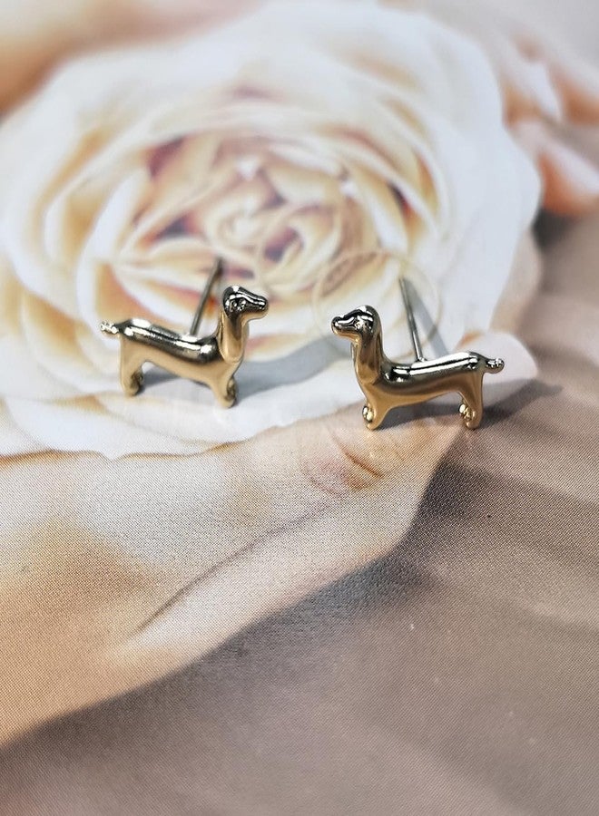Izpack Dachshund Dog Stud Earrings Cute Tiny Puppy Animal Pet Cartilage Studs Earring for Women Daughter Friend Lovely Birthday Jewelry (Gold) - Image 5