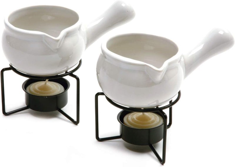Norpro Ceramic Butter Warmers Set of 2 with Stands and Tea Lights - Image 1