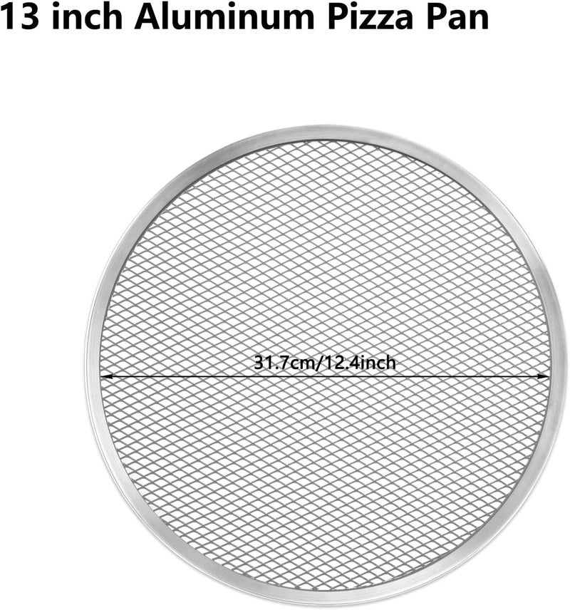 APACALI 3 PCS 13 Inch Pizza Screen Mesh, Non-Stick Trays for Oven, Aluminum Round Pan for Pizzeria Buffet Restaurant Baking, Silver - Image 3