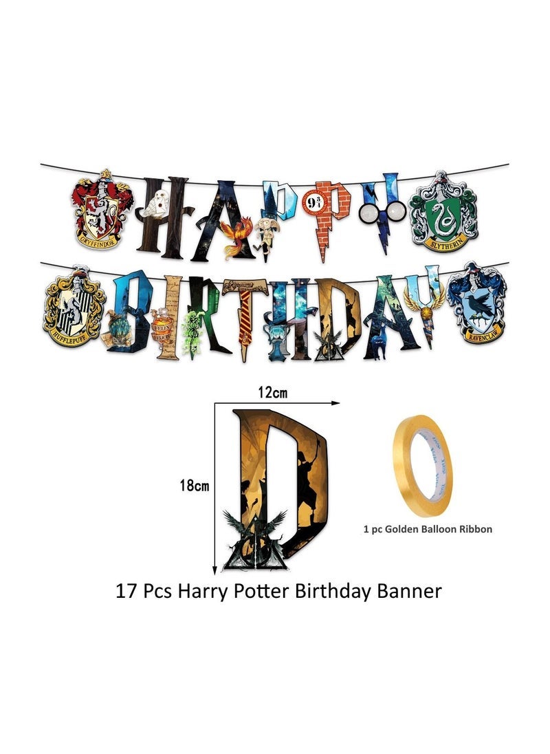 TJMR Harry Potter Party Decorations Magical Birthday Happy Birthday Banner Balloons, Cupcake Toppers, Kids HP 9Â¾ Birthday Party Decorations 51 pcs - Image 2