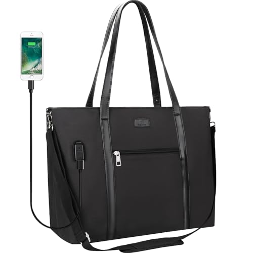 TANTO Laptop Tote Bag for Women 17 Inch Laptop Bag for Work with USB Charging Port Travel Computer bag Business Work Briefcase with Compartment &Shoulder Straps Gifts for Women - Image 1