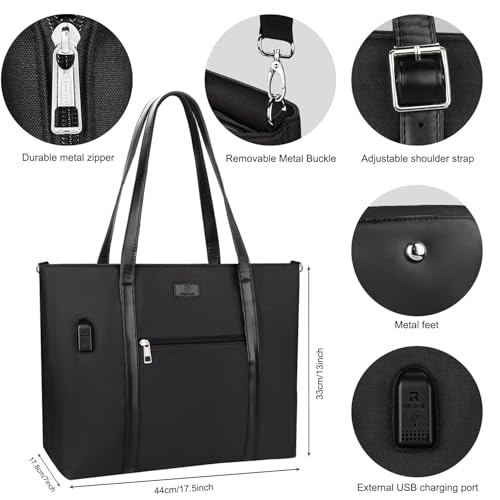 TANTO Laptop Tote Bag for Women 17 Inch Laptop Bag for Work with USB Charging Port Travel Computer bag Business Work Briefcase with Compartment &Shoulder Straps Gifts for Women - Image 4