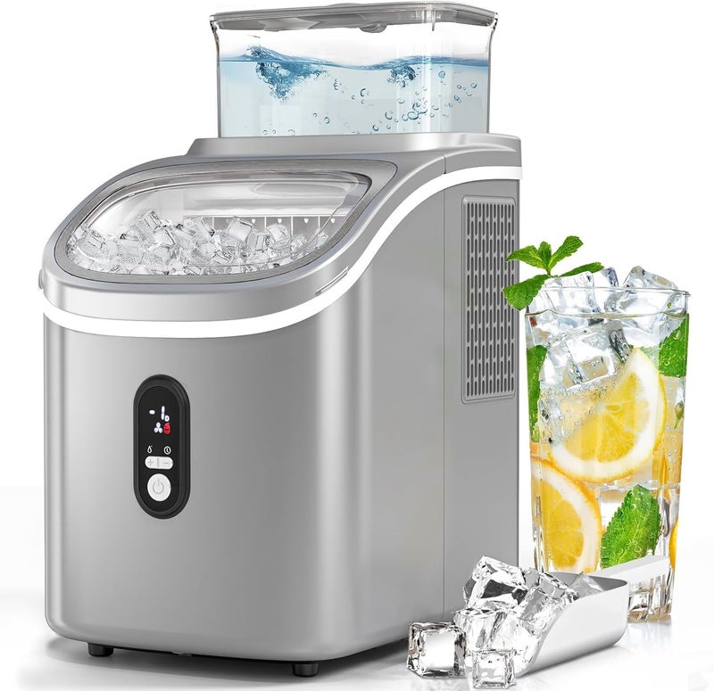 Electactic Countertop Ice Cube Maker Machine with External Water Tank,16Pcs/5Mins,34Lbs/Day,2 Ways to Add Water,Portable Compact Small Ice Maker with Self-Cleaning,Perfect for Home/Kitchen/Camping/RV - Image 1