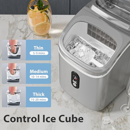 Electactic Countertop Ice Cube Maker Machine with External Water Tank,16Pcs/5Mins,34Lbs/Day,2 Ways to Add Water,Portable Compact Small Ice Maker with Self-Cleaning,Perfect for Home/Kitchen/Camping/RV - Image 3