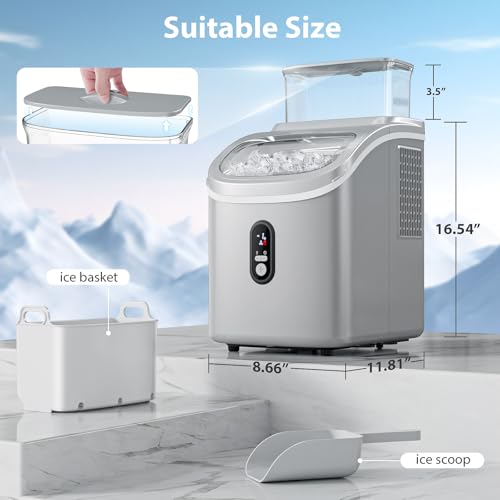 Electactic Countertop Ice Cube Maker Machine with External Water Tank,16Pcs/5Mins,34Lbs/Day,2 Ways to Add Water,Portable Compact Small Ice Maker with Self-Cleaning,Perfect for Home/Kitchen/Camping/RV - Image 4