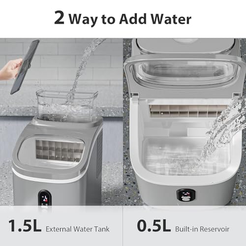 Electactic Countertop Ice Cube Maker Machine with External Water Tank,16Pcs/5Mins,34Lbs/Day,2 Ways to Add Water,Portable Compact Small Ice Maker with Self-Cleaning,Perfect for Home/Kitchen/Camping/RV - Image 5