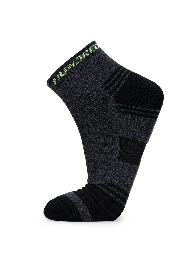 HUNDRED Men'S Sports Socks - Ankle (Dark Grey) (Hbas-3M056-3) - Image 1