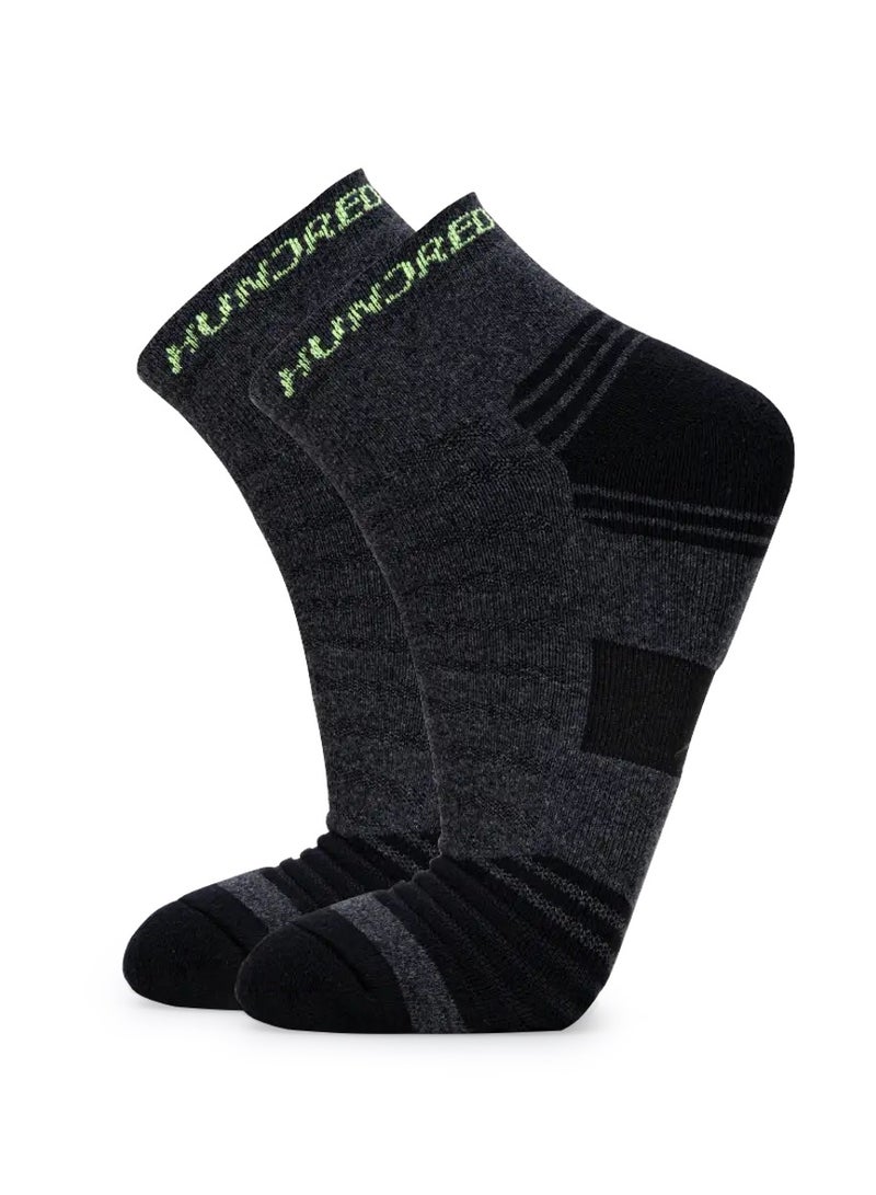 HUNDRED Men'S Sports Socks - Ankle (Dark Grey) (Hbas-3M056-3) - Image 5
