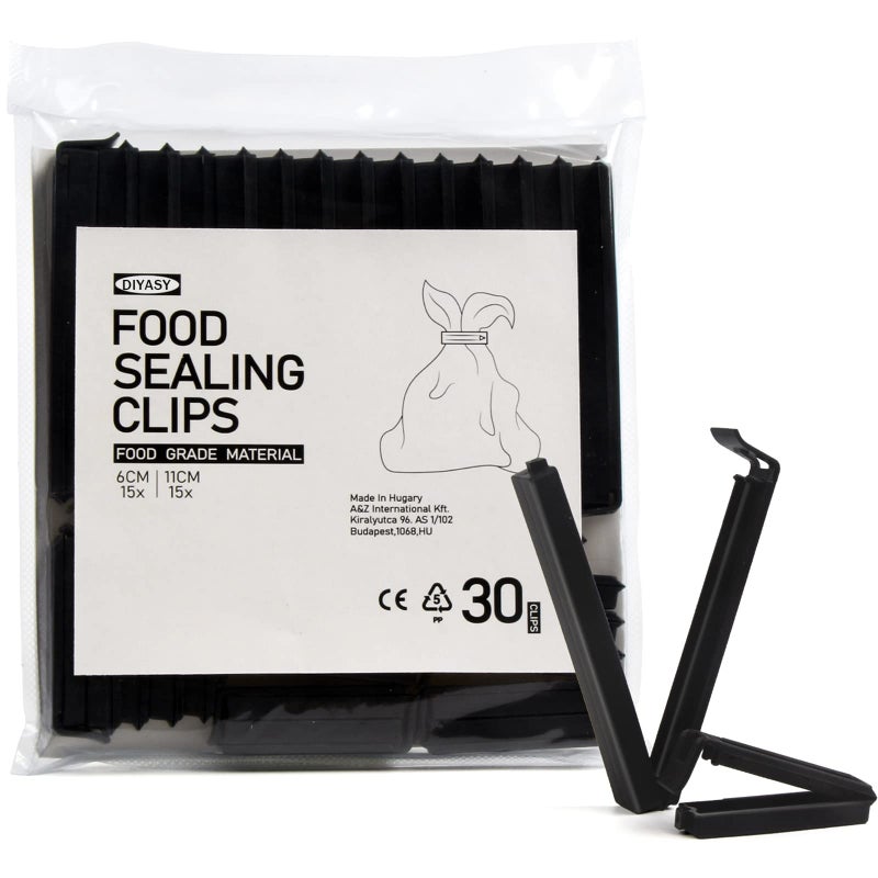 DIYASY Food Bag Clips,30 Pack Plastic Snack Sealing Clip for Food Storage & Packages Assorted Sizes - Image 2