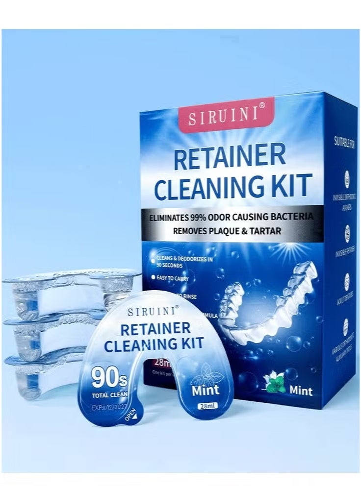 Siruini Retainer Cleaning Kit 10-Count | Denture Cleanser Tablets | Effervescent Cleaner for Dentures, Retainers, Mouthguards  Night Guards | Fast Stain Removal | Odor Eliminator | Travel-Friendly Dent - Image 5