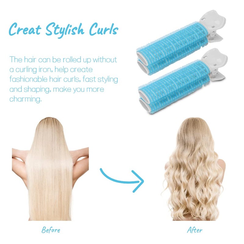 cheekyglo 2 Pcs Hair Roller Hair Curler Clips Volumizing Hair Root Clips Hair Root Bangs Fluffy Clips, Hair Styling Rollers Clips Hairdressing Curling Clips Hair Section Clip(blue)blue - Image 2