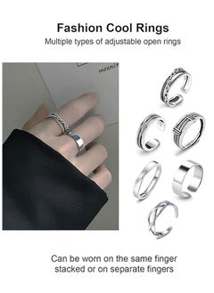 Open Adjustable Rings Set Unisex Stacking Ring Stackable Jewelry Gift Finger Rings for Women Men Girls Boys 6pcs Silver - pzsku/ZFB01F39709C858F62AB4Z/45/_/1733472815/8ed2803c-9fc9-4cf8-b3bd-9afd3b2d7f5c