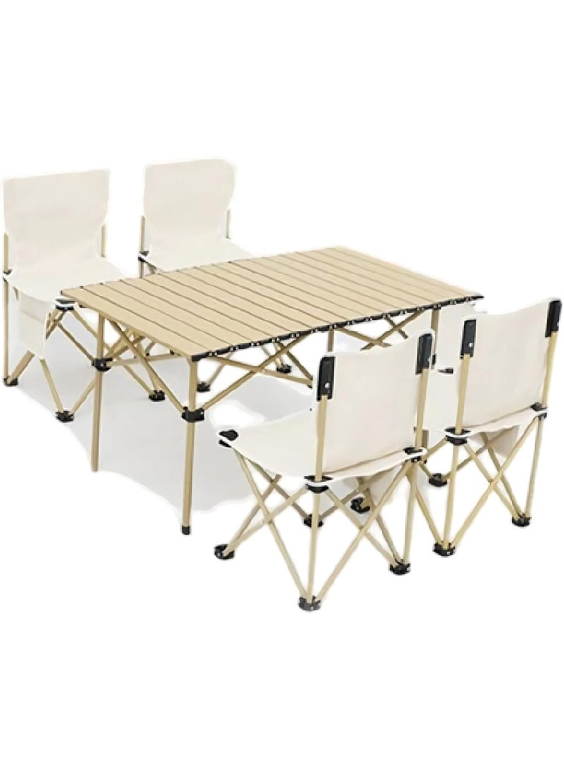 DubaiGallery Folding Camping Table Portable Outdoor Folding Table and Chair Set,Aluminum Alloy Roll Folding Camping Picnic Table,Lightweight and Easy to Store - Image 3