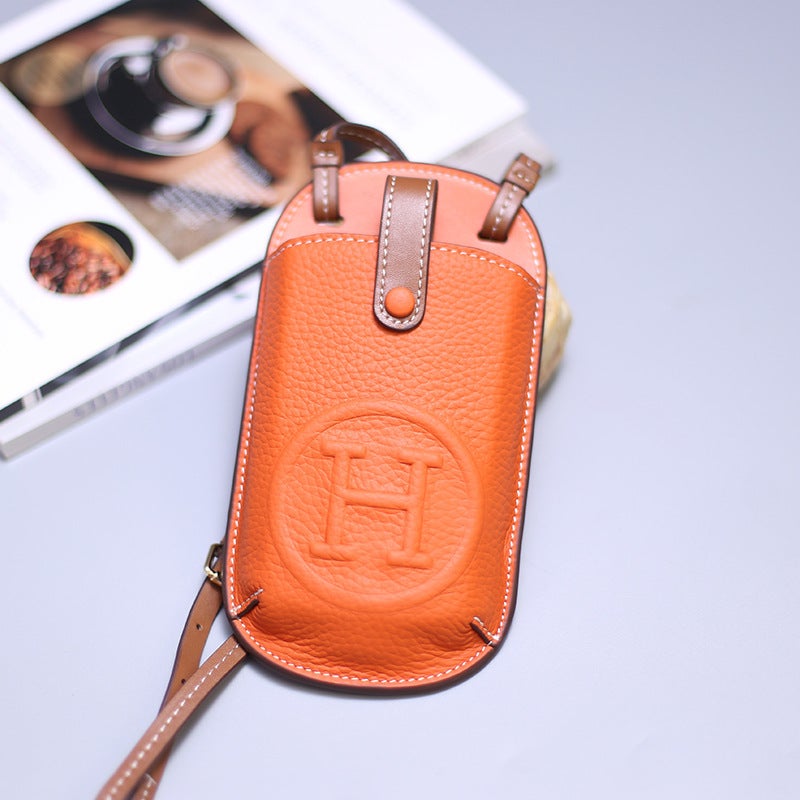2023 Style Genuine Leather Mobile Phone Bag Women'S New Trendy Fashion Super Crossbody Packaging Mobile Phone Small Bag Western Style Lightweight - Image 4