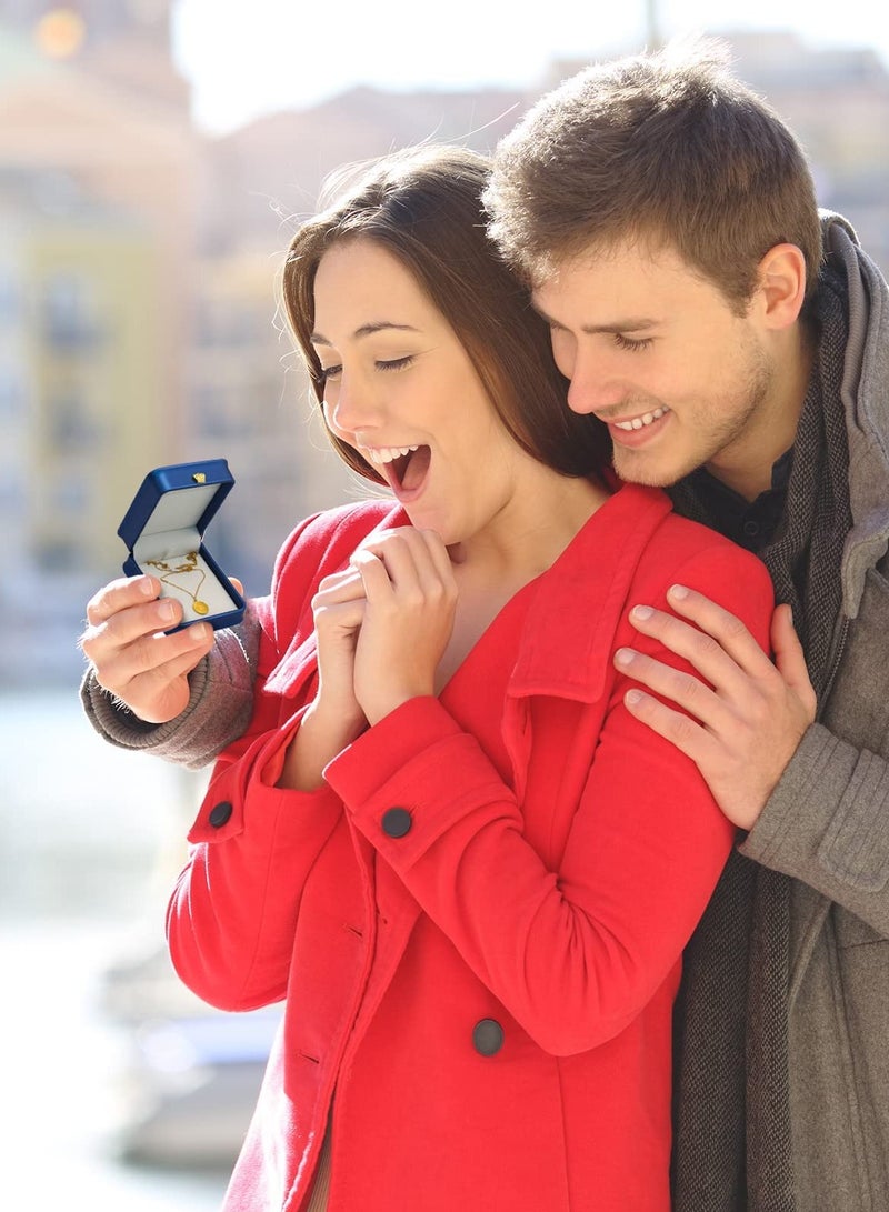 SOLARAE صندوق قلادة مجوهرات لتخزين وعرض الهدايا لحفلات الزفاف والاقتراحات الرومانسية والخطوبة وأعياد الميلاد ويوم الحب (1 قطعة) - Image 2