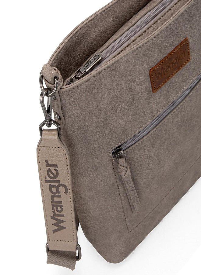 Wrangler Cross Body Bag for Woman Vegan Leather Crossbody Purse Medium Trendy Travel Purse Large Capacity Lightweight Shoulder Handbag Khaki WG117G-9360KH - Image 5