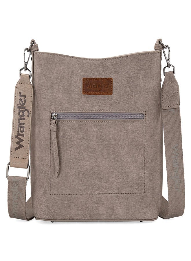 Wrangler Cross Body Bag for Woman Vegan Leather Crossbody Purse Medium Trendy Travel Purse Large Capacity Lightweight Shoulder Handbag Khaki WG117G-9360KH - Image 1