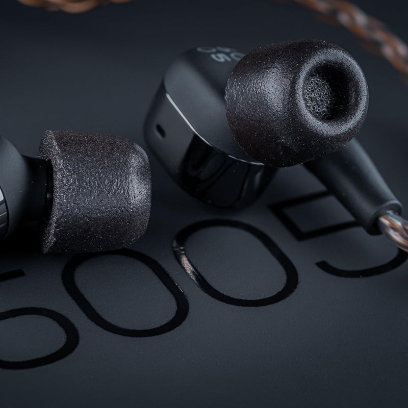 Comply 500 Core Series | Memory Foam Replacement IEM Ear Tips for KZ, Moondrop, FiiO Sennheiser & More | Superior Noise Isolation, Ultimate Comfort, Secure Fit | Round, Black (S/M/L) (3 Pairs) - Image 5