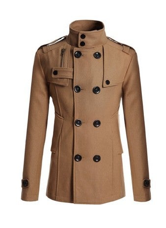 Generic - 2015 New Mens Wool Trench Coat Navy blue - Image 1