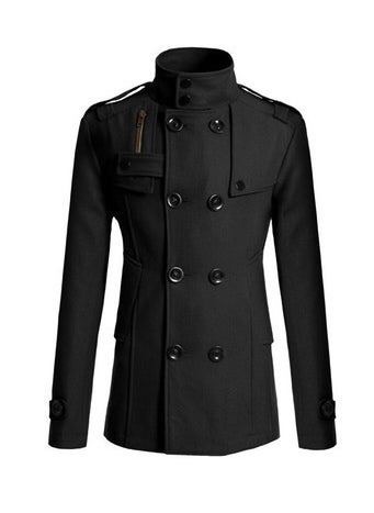 Generic - 2015 New Mens Wool Trench Coat Navy blue - Image 1