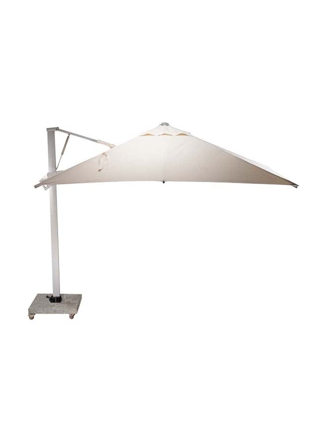 Suncoast SUNCOAST 3x3M Square Hydraulic Cantilever Umbrella with 90kg Granite Base, Fab-U25037B Beige, Umbrella Frame - Silver, Upgraded Materials