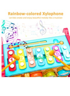 ARGT 8-in-1 Montessori Activity Box – Educational Toddler Toys with Xylophone, Whack-a-Mole, Magnetic Fishing, Clock, Pull-Along & More – Sensory Learning Toy for Boys & Girls Ages 1-4 Years  - Image 2