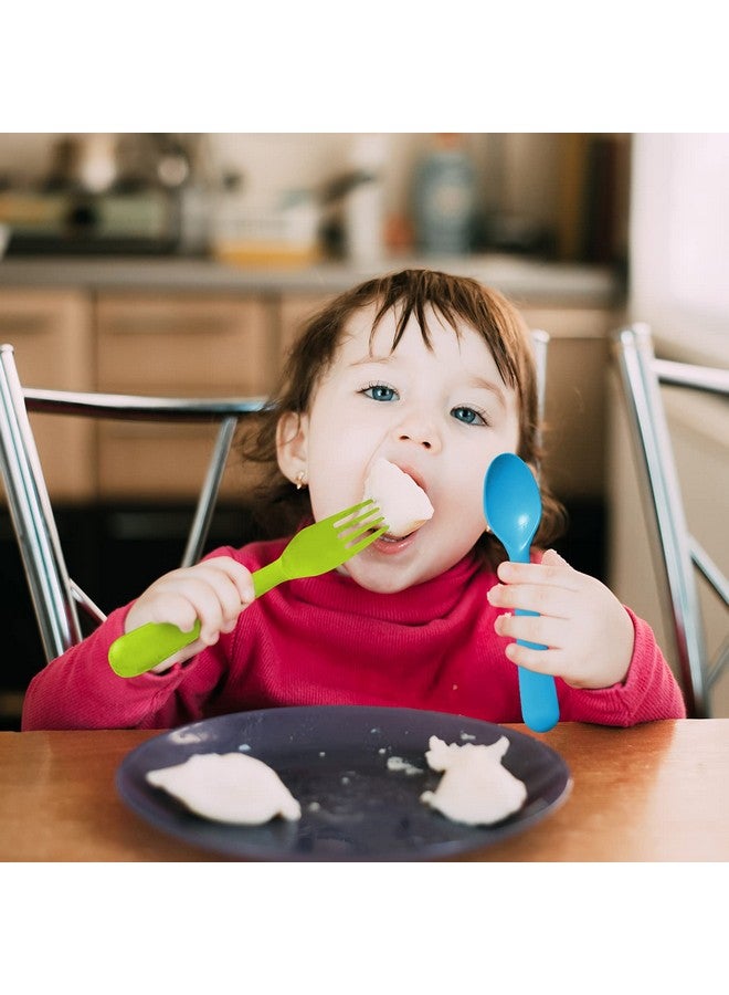 Plaskidy Plastic Toddler Spoons - Set of 16 Kids Spoons BPA Free/Dishwasher Safe - Image 4