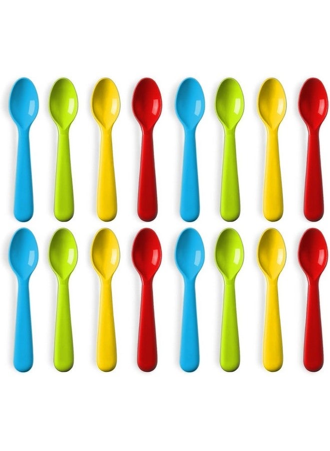 Plaskidy Plastic Toddler Spoons - Set of 16 Kids Spoons BPA Free/Dishwasher Safe - Image 1