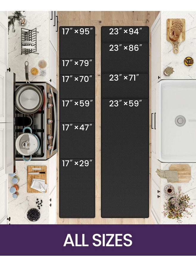 DEXI Kitchen Rug Anti Fatigue,Non Skid Cushioned Comfort Standing Kitchen Mat Waterproof and Oil Proof Floor Runner Mat, Easy to Clean, 18"x59", Black - Image 2