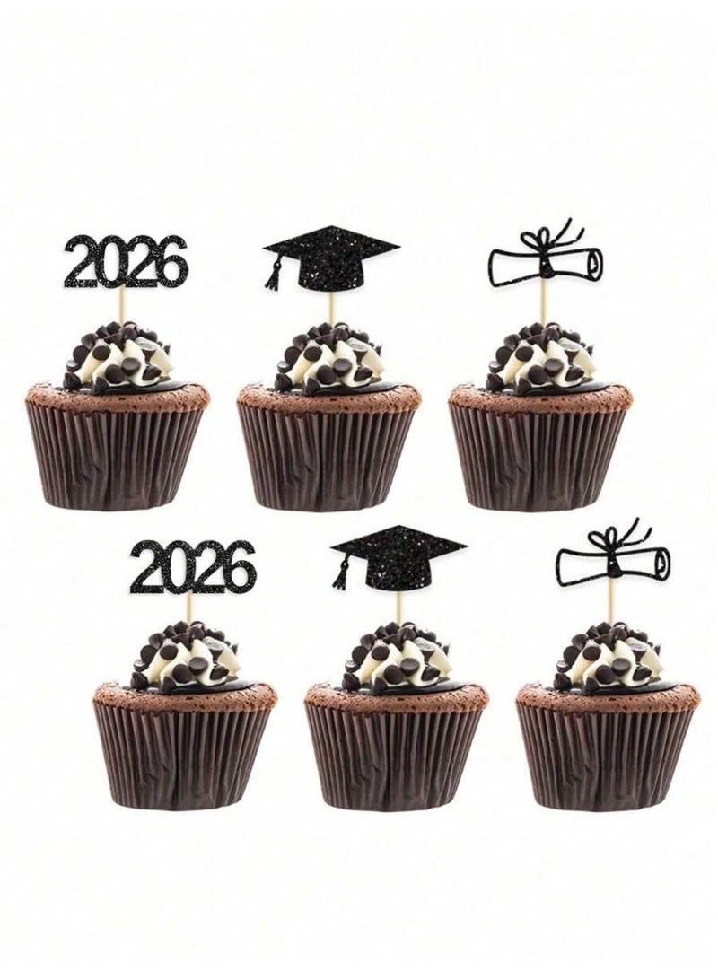 Graduation Cake Toppers 2026 – 12pcs Graduation Cupcake Toppers Set - Image 1