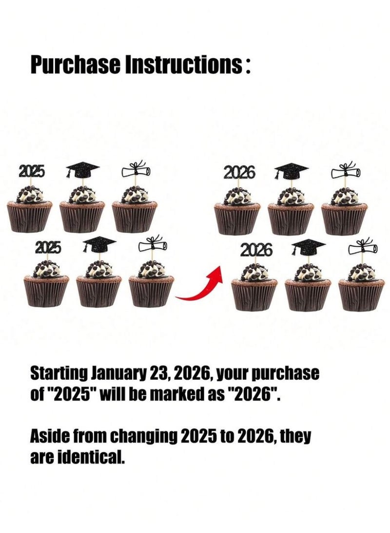 Graduation Cake Toppers 2026 – 12pcs Graduation Cupcake Toppers Set - Image 4