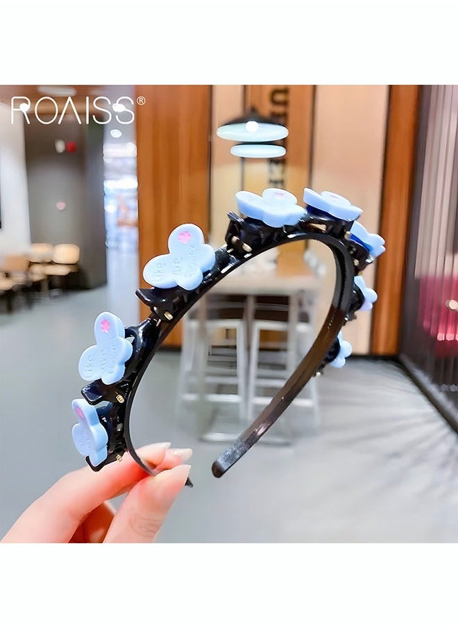 رويس مجموعة ربطات شعر كرتونية لطيفة مكونة من 5 قطع، تصميمات مختلفة لتسهيل تنظيم أجزاء شعر الجبين  - Image 3