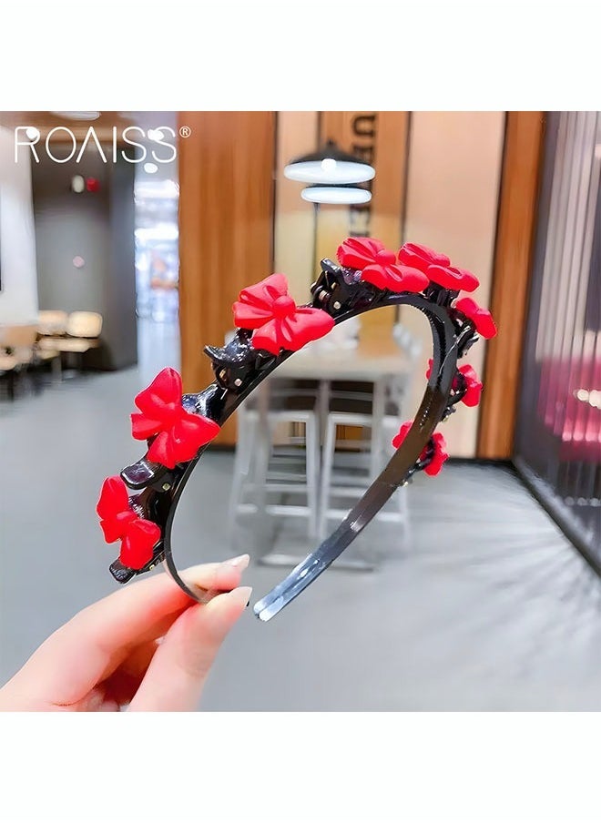 رويس مجموعة ربطات شعر كرتونية لطيفة مكونة من 5 قطع، تصميمات مختلفة لتسهيل تنظيم أجزاء شعر الجبين  - Image 4