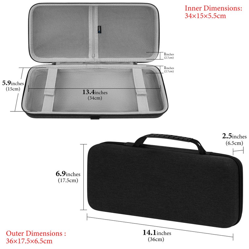 GEEKRIA 75% 84-Key Gaming Keyboard Case, Hard Shell Travel Carrying Bag, Compatible with Keychron K2 / K2 HE, Logitech POP Keys/MX Mechanical Mini, Aula F75 Pro / F75 75% (Extra Space) - Image 4