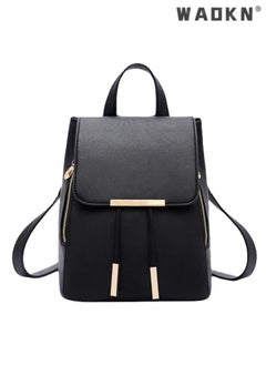 WAOKN Korean Version Fashionable Double Shoulder Bag Backpack with Enhanced Features - Classic Black  - Image 1