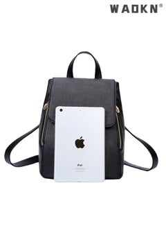 WAOKN Korean Version Fashionable Double Shoulder Bag Backpack with Enhanced Features - Classic Black  - Image 4