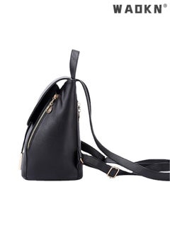 WAOKN Korean Version Fashionable Double Shoulder Bag Backpack with Enhanced Features - Classic Black  - Image 2