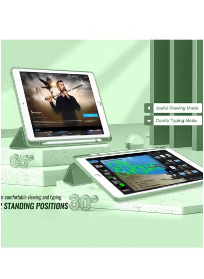 TIGER iPad 10.2-Inch Case for 9th/8th/7th Generation – Slim Sea Green Smart Cover with Apple Pencil Holder, Auto Wake/Sleep Function & Shockproof Transparent Back | Lightweight Folding Stand Case for iPad 2021/2020/2019 | Stylish Protective Design for Daily Use - Image 3